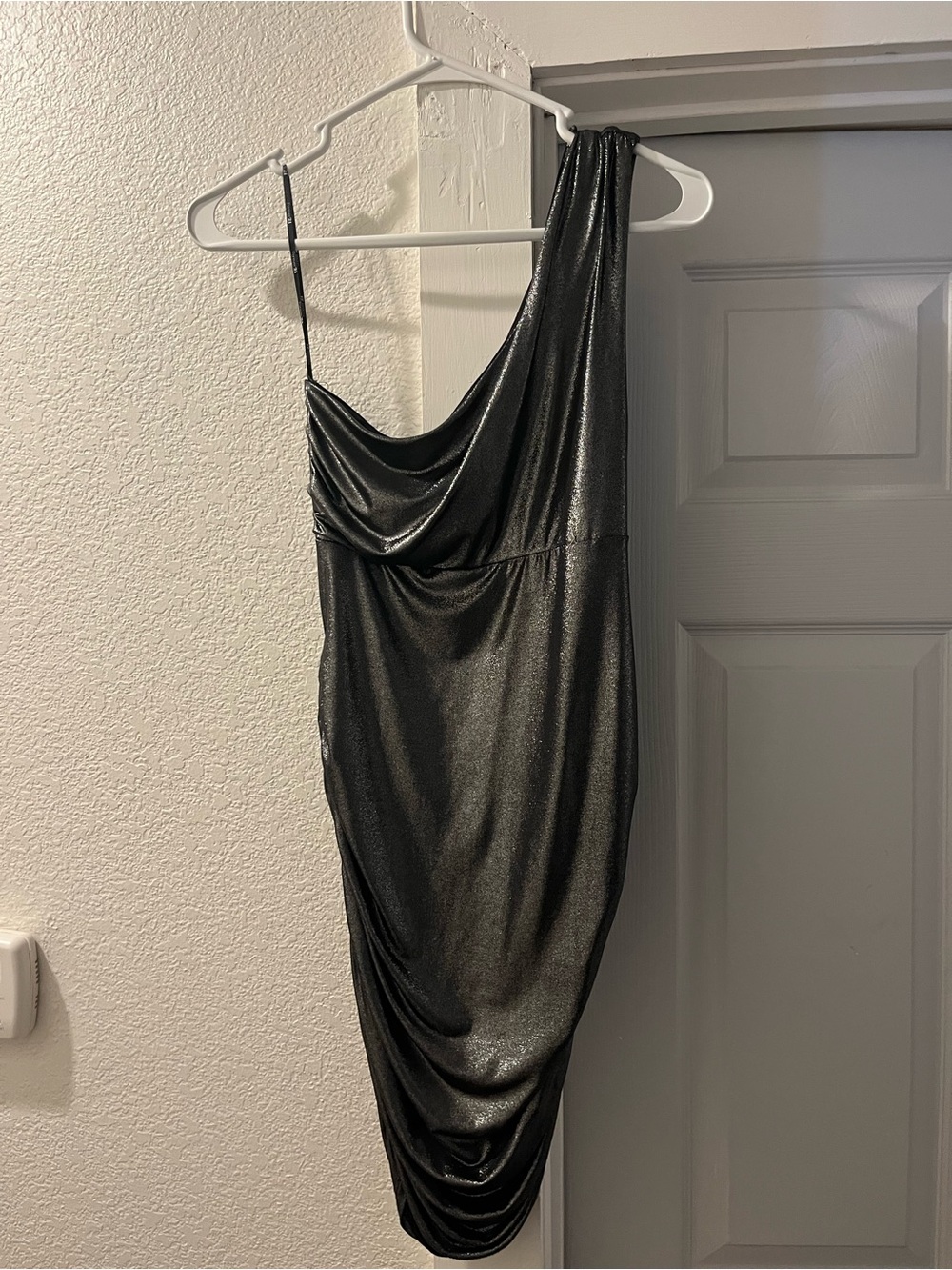 One-Shoulder Metallic Dress